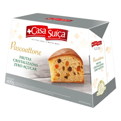 Bolo De Páscoa Frutas Cristalizadas Sem Adição De Açúcar Casa Suíça Pascoattone Caixa 400g - WICKBOLD