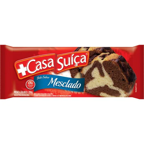 Bolo Mesclado Chocolate E Baunilha Casa Suíça Pacote 250g - CASA SUICA - Mercearia