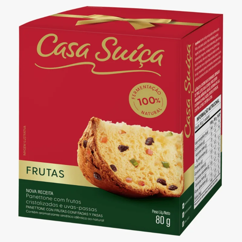MINI PANETTONE CASA SUIÇA FRUTAS CRISTALIZADAS 80G