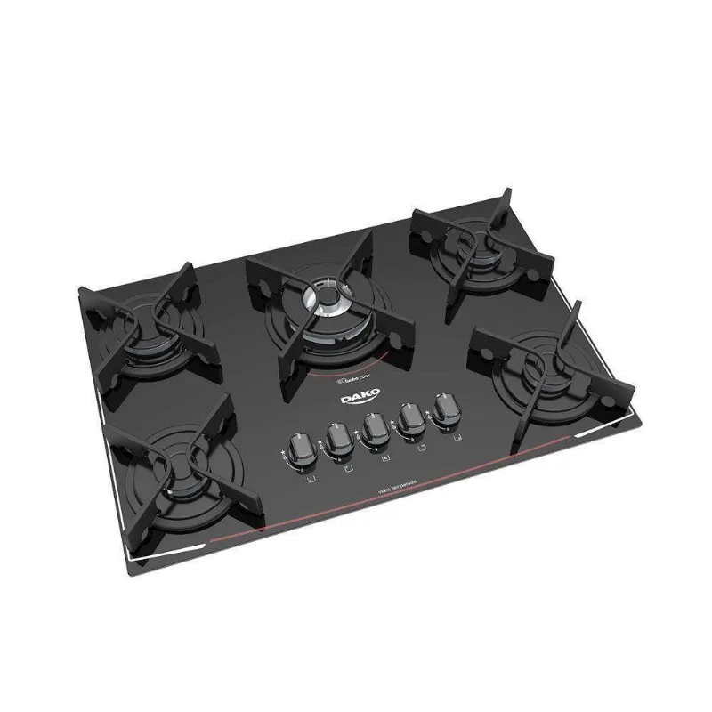 Cooktop Dako 5 Bocas Glass Pto V01 Dc5Vtz Ps0 V01 Gas