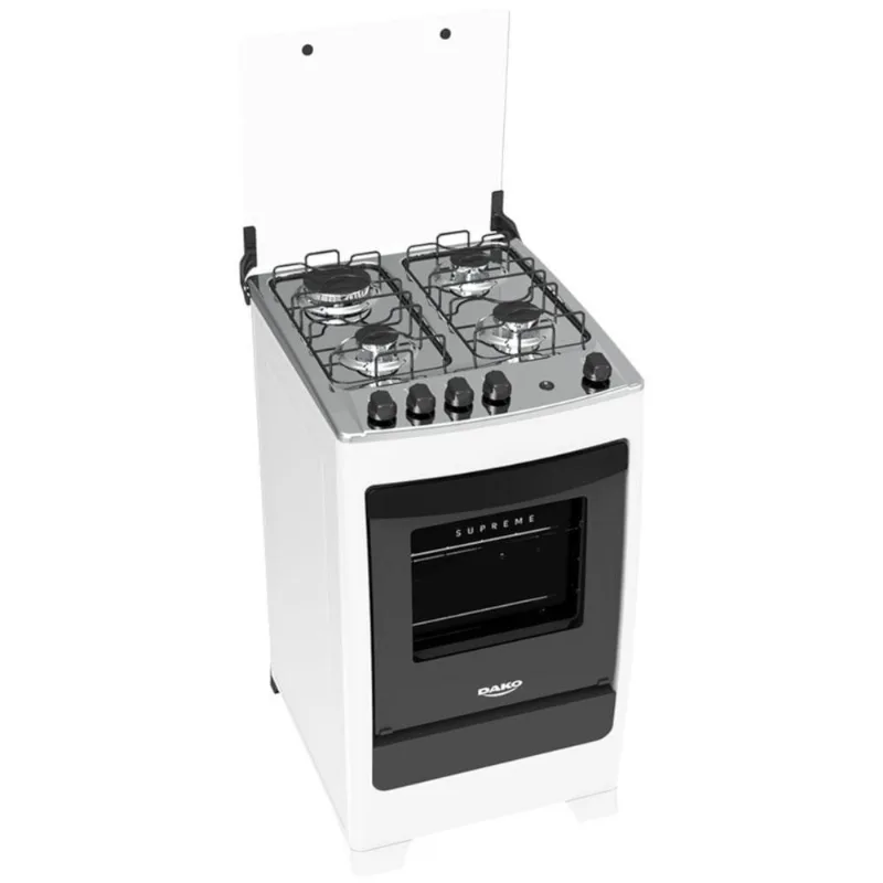Fogão 4 Bocas Supreme Trempe Dupla Plana Branco Dako Bivolt