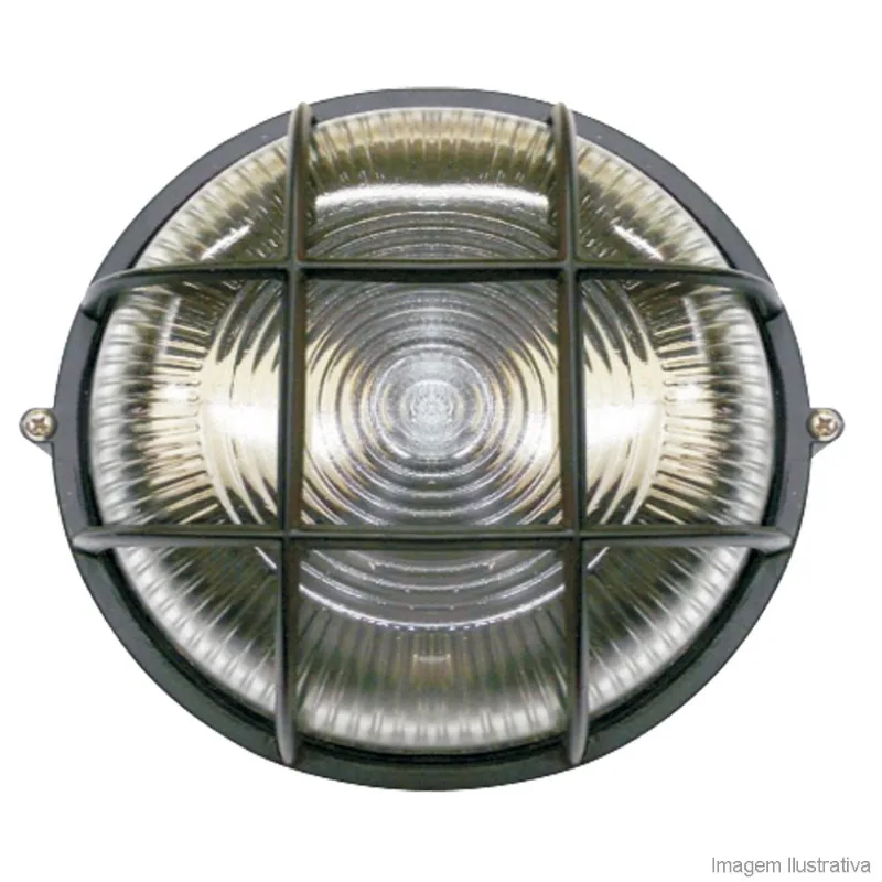 Tartaruga circular com grade preta para 1 lâmpada Home Line - Home Line
