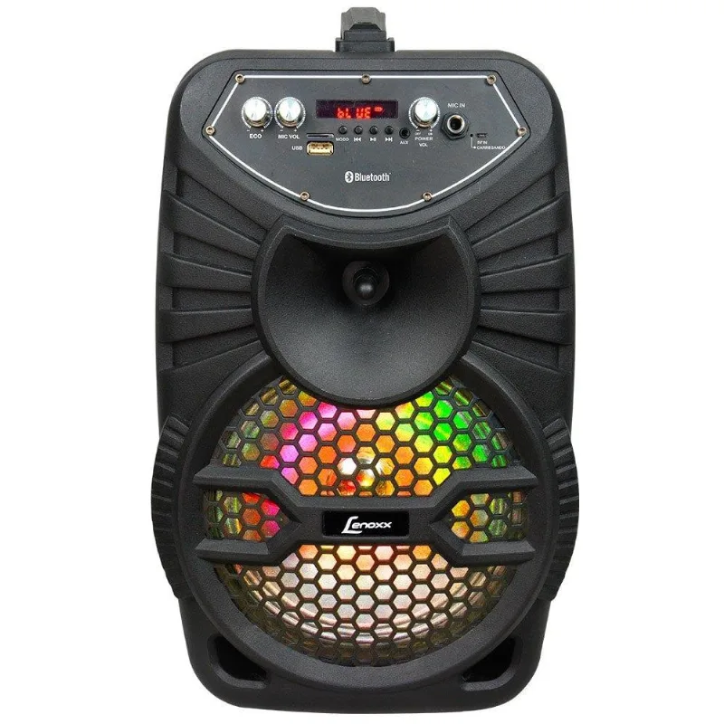 Caixa Amplificadora Lenoxx CA 100, Entradas USB/SD/AUX e para microfone, Rádio FM, MP3, Bluetooth, 150W RMS