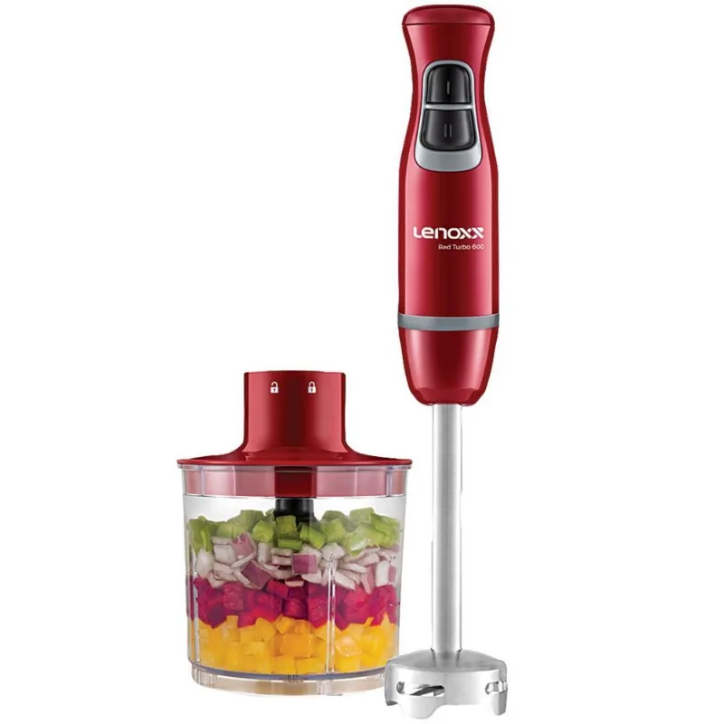 Multi Mixer Lenoxx 2 em 1 PMX405 Vermelho e Inox 127V
