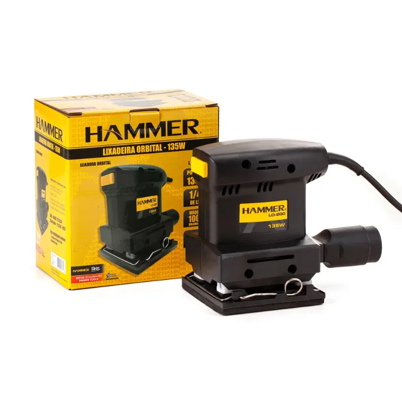 Lixadeira Orbital Hammer 135W Gylo200 1/4 de Lixa 110V