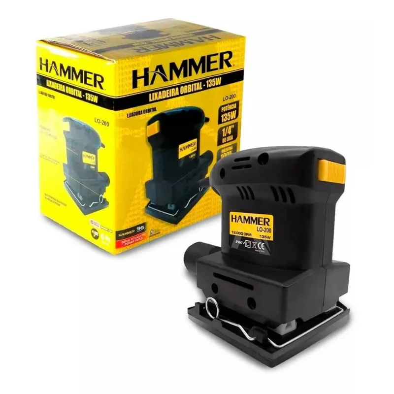 Lixadeira Orbital Hammer 135W Gylo200 1/4 de Lixa 220V