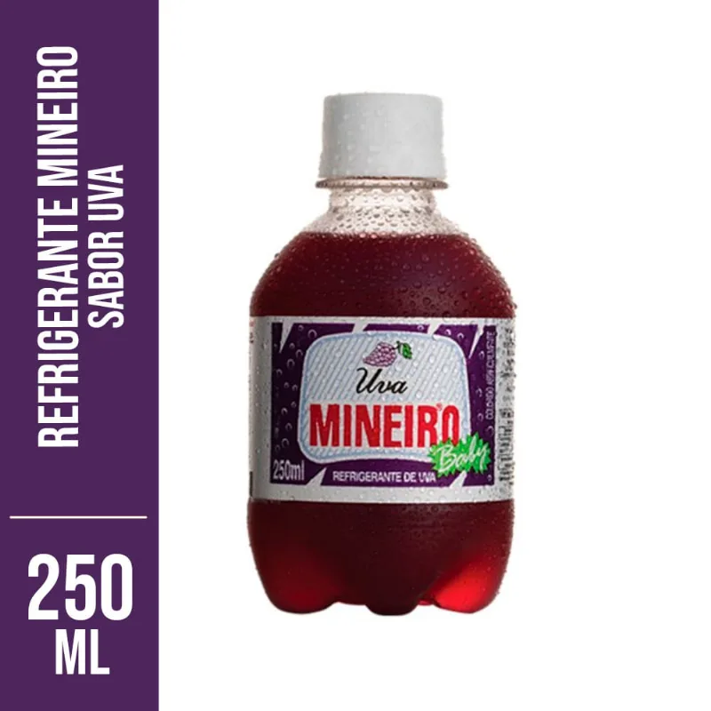 Refrigerante Mineiro Uva Pet 250ml