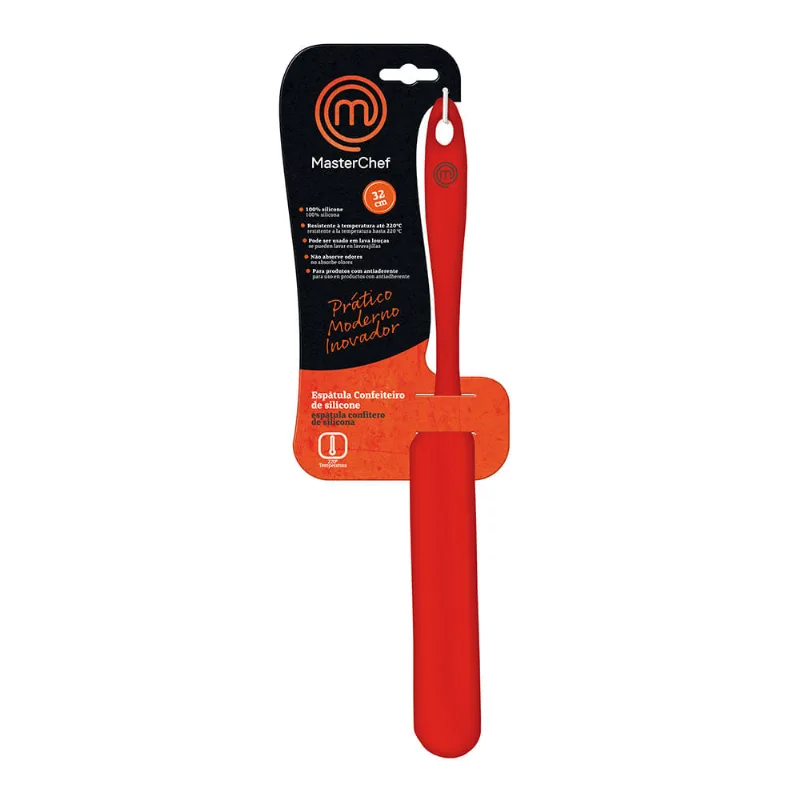 Espátula de Confeiteiro de Silicone MasterChef 32cm Vermelha