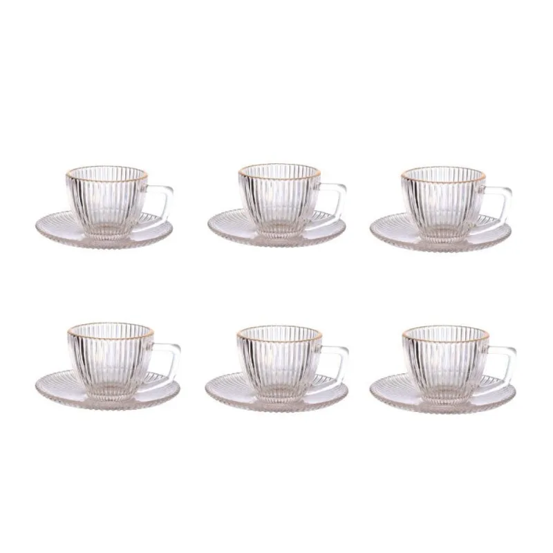 Jogo De Xícaras De Café Com Filete Graffiato Hauskraft - 12 Peças