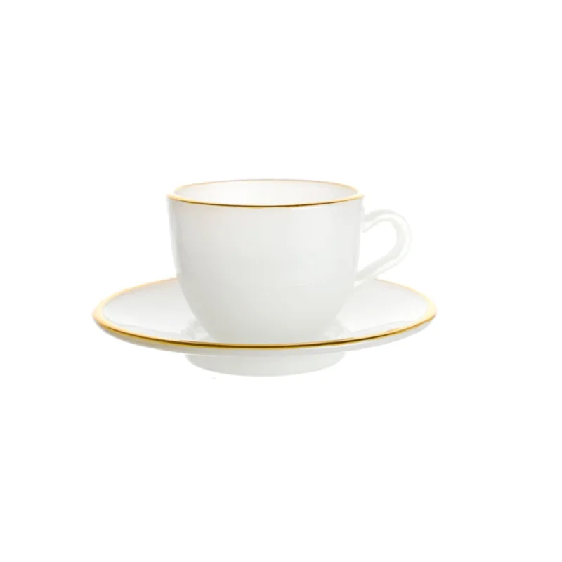 Xicara Café Matte com Borda Dourada 85Ml 4 Peças - Haüskraft