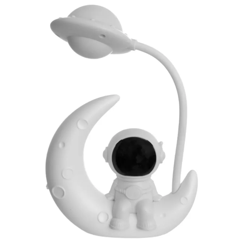 Luminária De Mesa Astronauta Lua Minguante Led Usb Western Home