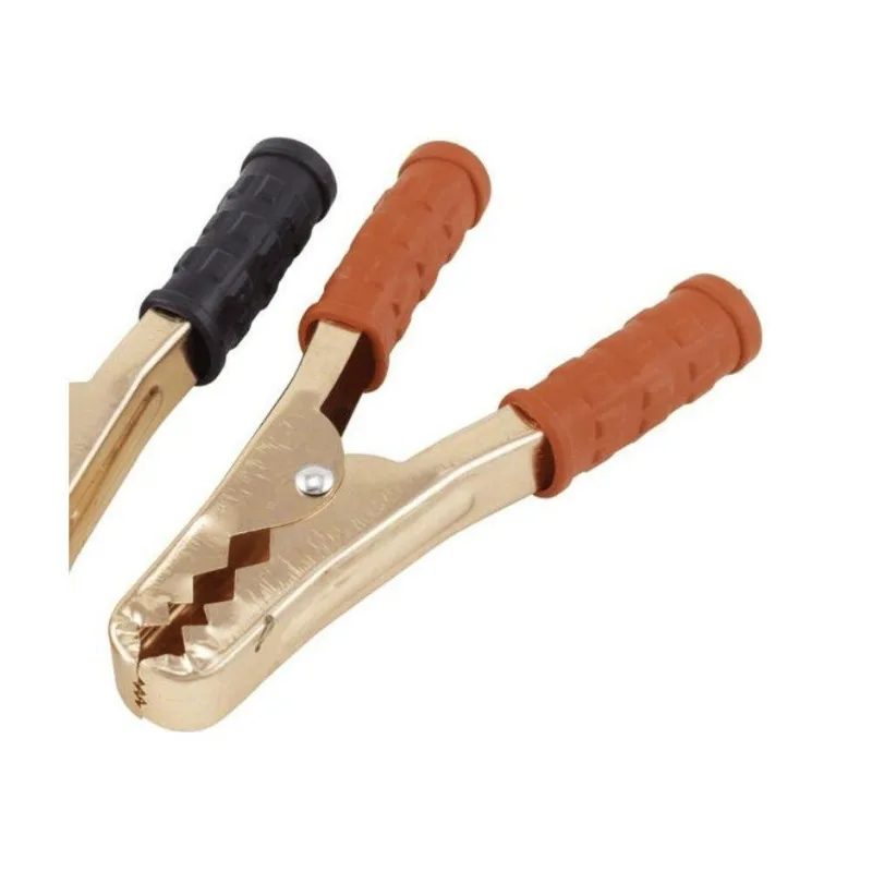 Jogo De Garras Para Cabo De Bateria 500A Dourado Com Vermelho E Preto Western