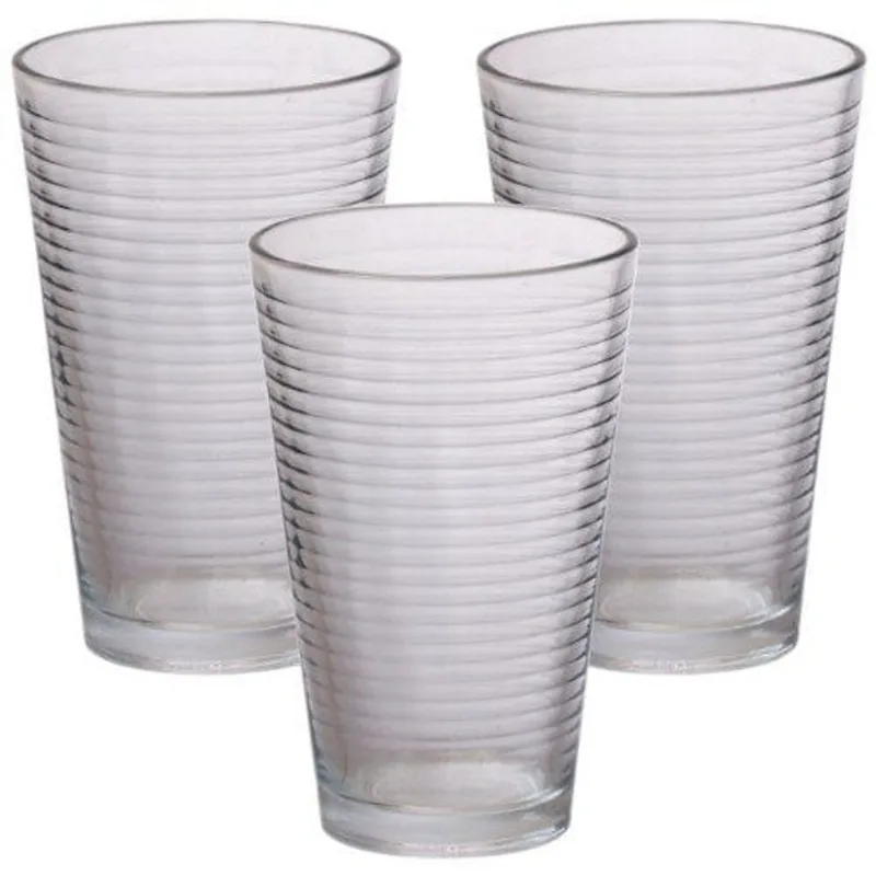 Jogo De Copos Hauskraft 3 Peças Vidro 300ml