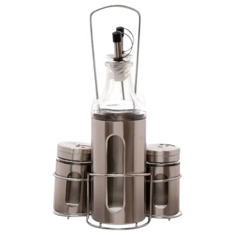 Conjunto Galheteiro Hauskraft Com Suporte 4 Peças Inox (MP)