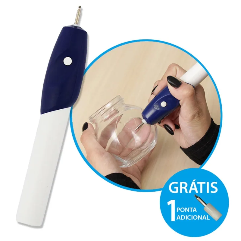 Caneta De Gravação Gravadora Elétrica Objetos Jóias Madeira Metal Vidro Nomes Aliança - Não Disponível - Papelaria