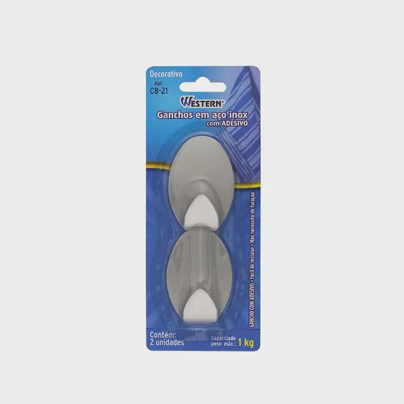 Gancho de Inox Para Parede 2 Peças