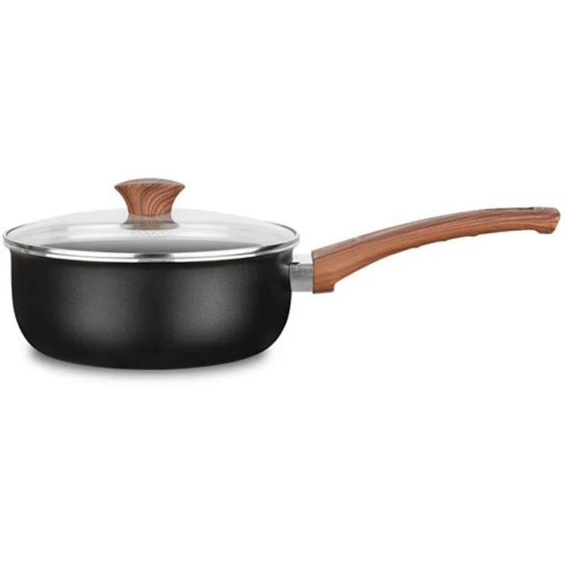 Panela Com Tampa De Vidro MTA Ceramic 20cm 2,7 Litros Preto