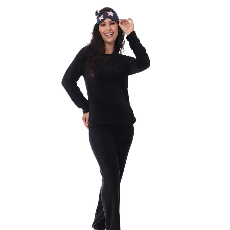 Pijama Soft Feminino Inverno Longo Adulto Fleece Básico