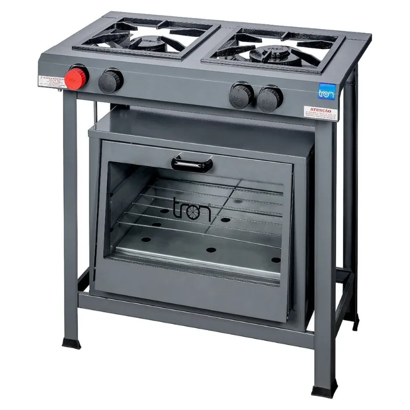 Fogão Industrial 2 Bocas Tron Premium com Forno Grafite 51090196 - TRON
