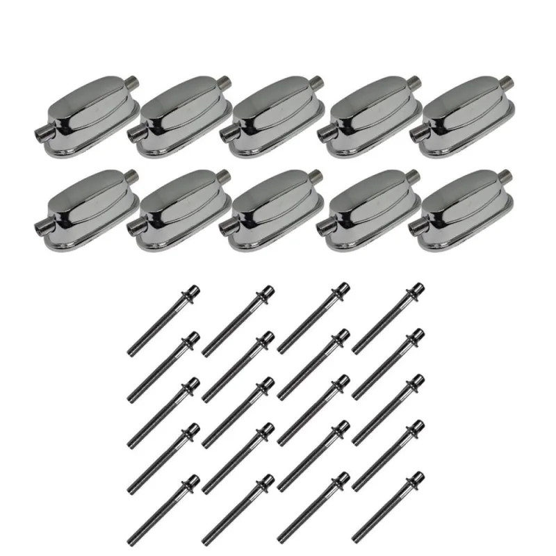 Kit 10 Canoas Tom Caixa Cromo 18.4 + 20 Parafusos 51X6Mm M6 - Não Disponível