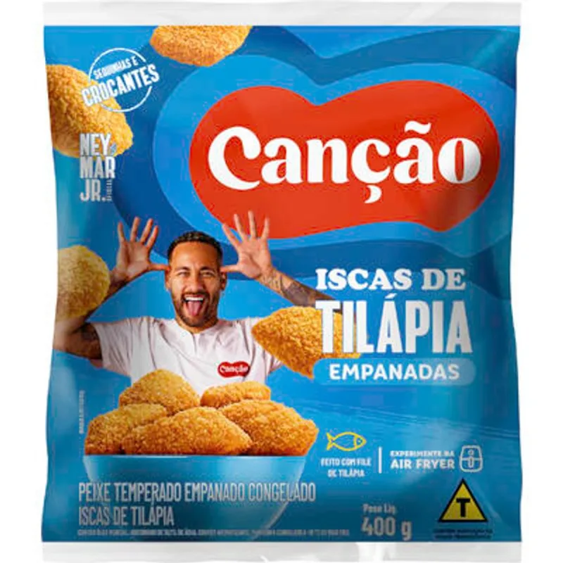 Iscas de Tilápia Empanada Canção Congelada 400g