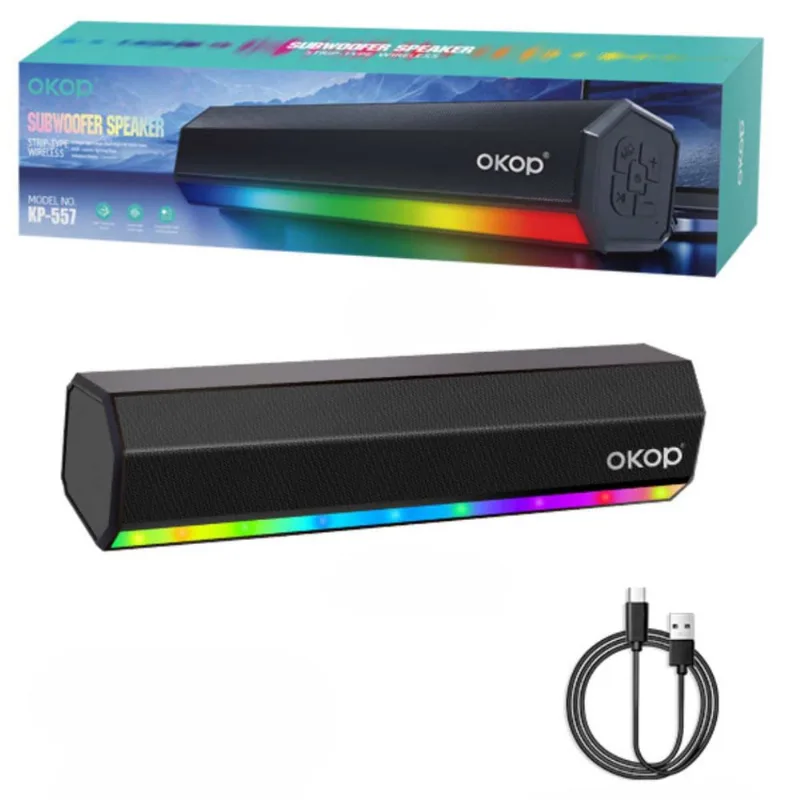 Caixa De Som SoundBar Gamer Pc rgb Forte Amplificada Bluetooth LED Note Tv