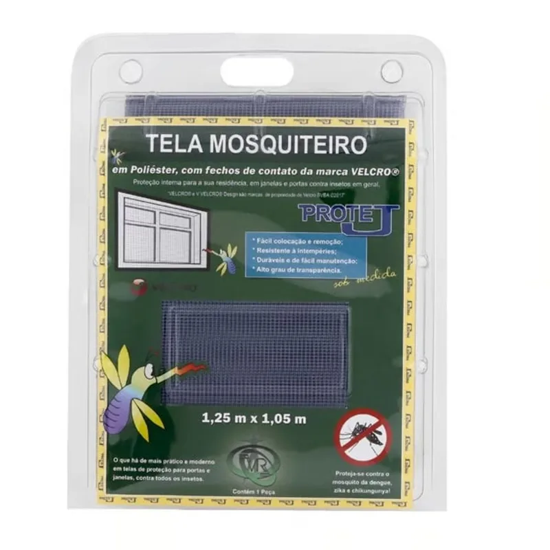 Kit Tela Mosquiteira com Velcro Victoria Reggia Kit Tela Mosquiteira com Velcro 1,25x1,05m Cinza
