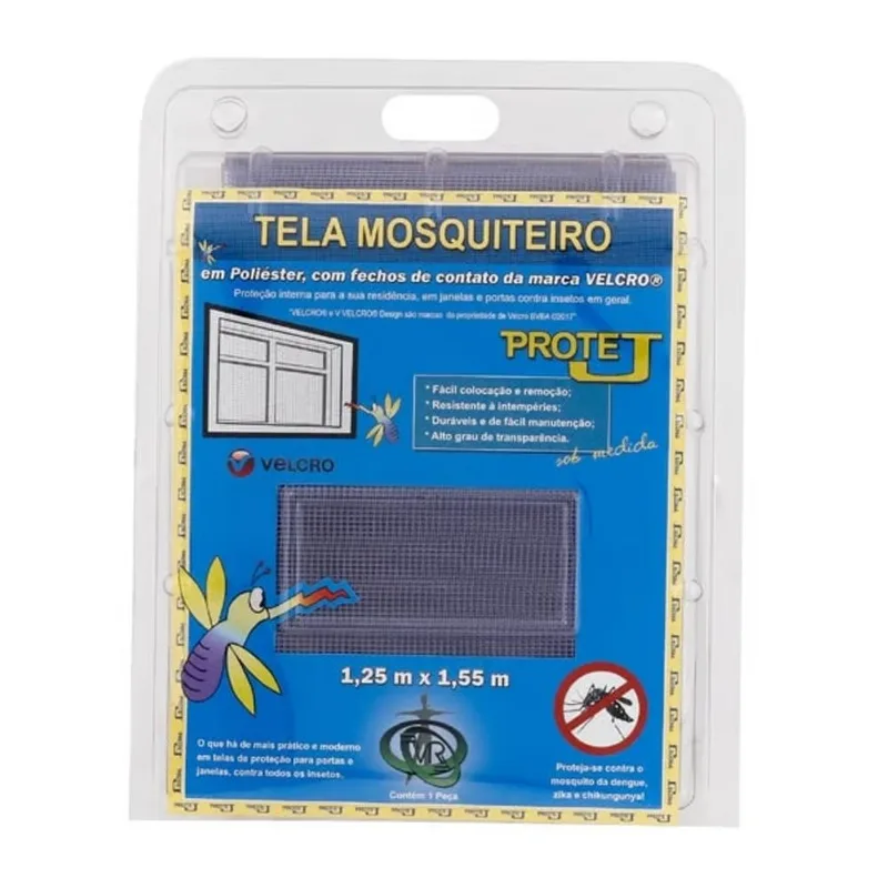 Kit Tela Mosquiteira com Velcro Victoria Reggia Kit Tela Mosquiteira com Velcro 1,25x1,55m Cinza