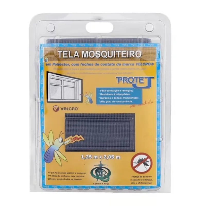 Kit Tela Mosquiteira com Velcro Victoria Reggia Kit Tela Mosquiteira com Velcro 1,25x2,05m Cinza
