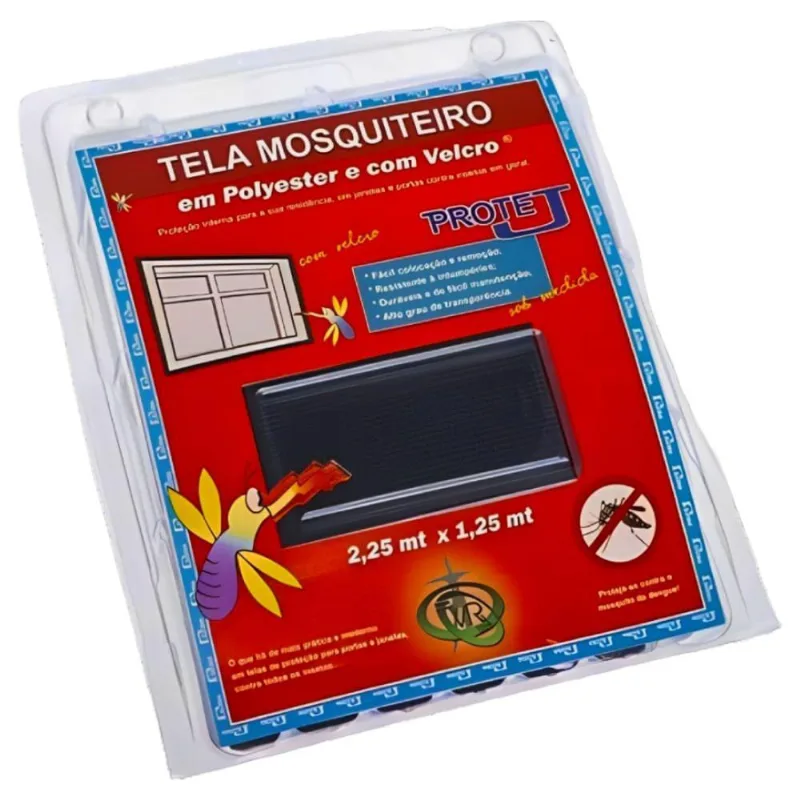 Tela Mosquiteiro Preta Com Velcro 1,25 X 2,25 Metros - 400-prot.g - Victoria Reggia