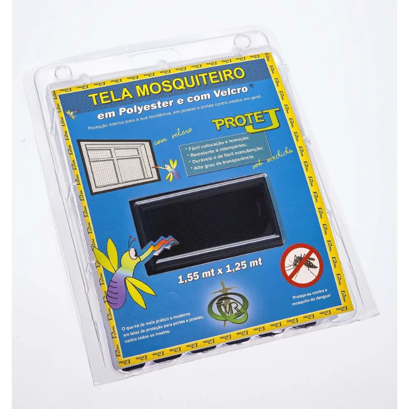 Tela Mosquiteiro Para Proteção Contra Mosquitos Janela Victoria Reggia Preta 1,25x1,55m