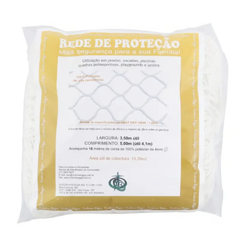 Kit Rede de Proteção Malha 6x6cm com Corda Victoria Reggia Kit Rede de Proteção 3,50x5,00m Malha 6x6cm com Corda Branca