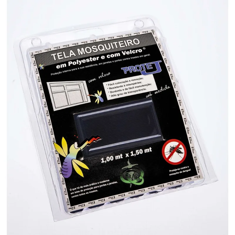 Tela Mosquiteiro Para Proteção Contra Mosquitos Janela Victoria Reggia Preta 1,00x1,50m