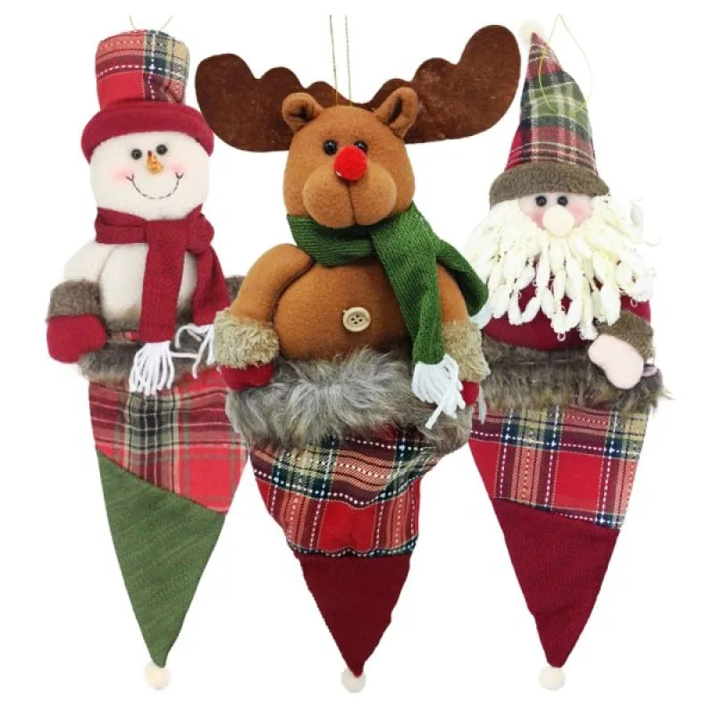 Kit 9 Enfeites Árvore Natal Noel Rena Boneco Neve Natalino - Genérico - Natal