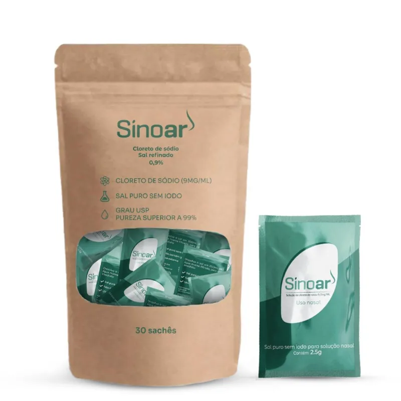 Kit Com 120 Sachês 2.5g De Sal Refinado Sinoar Solução Nasal
