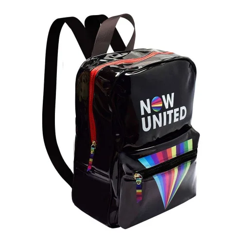 KIT ESCOLAR COM MOCHILA E CADERNO ARGOLADO - 48 FOLHAS - NOW UNITED - PRETO - DAC - DAC