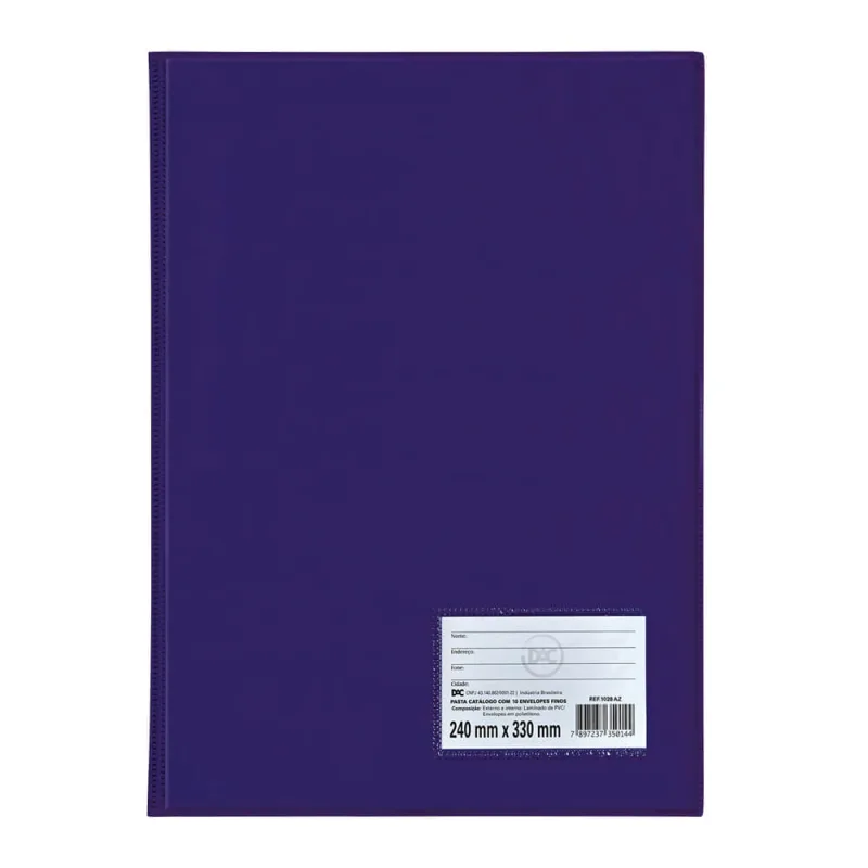 Pasta Catálogo 10 Envelope Fino - LC - Papelaria