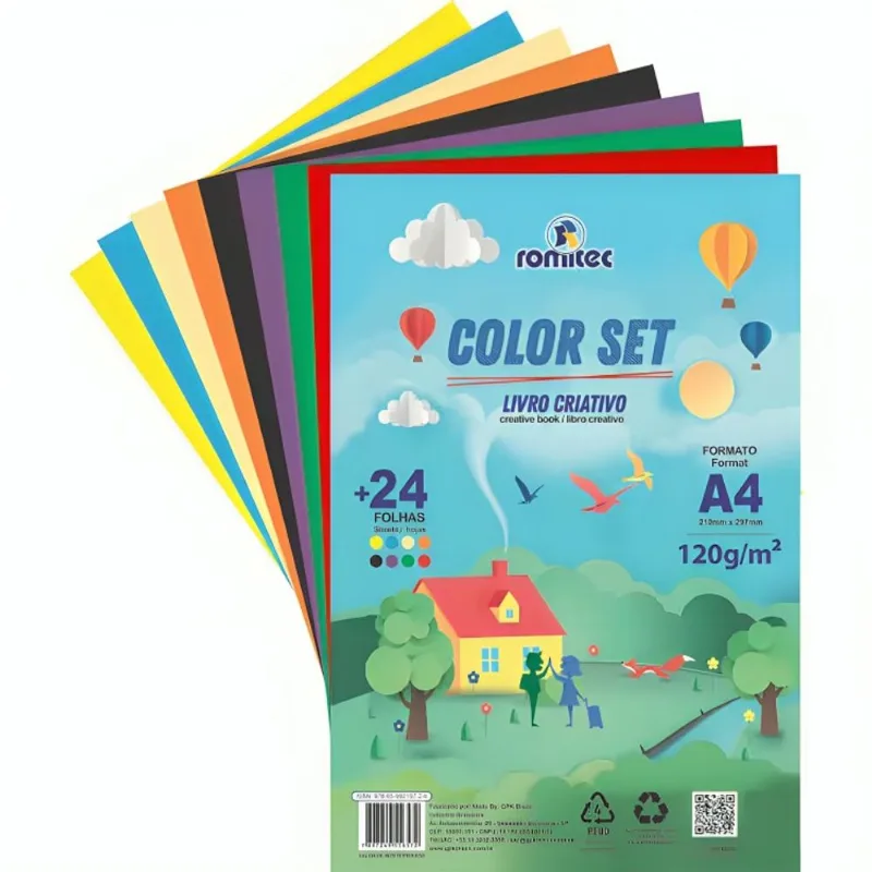 Bloco Color Set 8 Cores 24 Folhas 120g