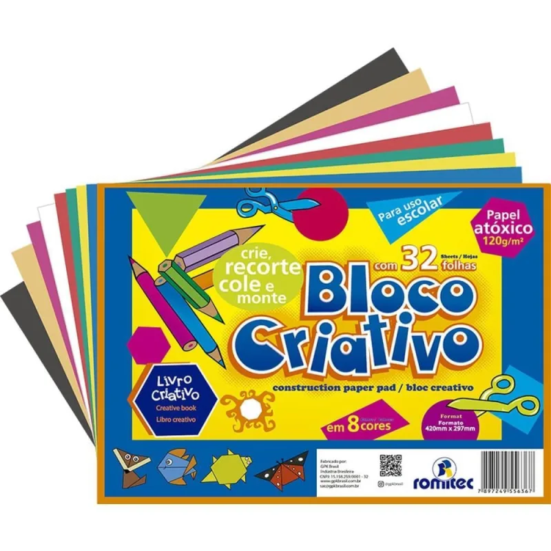 Bloco para Educacao Artistica Livro Criativo 8C.A3 120GR 32F - ROMITEC