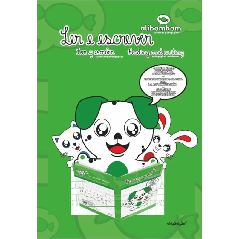 Livro Pedagogico Caligrafia Alibombom Verde C/PAUTA 60FLS - ROMITEC - Livros
