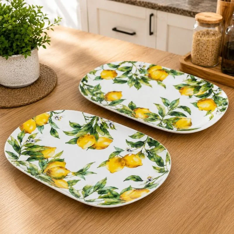 Travessa Bandeja Sicília Retangular Melamina 45x33cm Kit 4pç - Genérico - Utilidades Domesticas