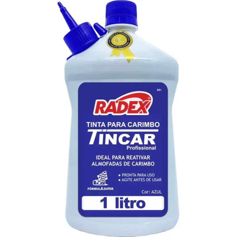 Tinta para Carimbo 1 Litro Azul - Radex - Artesanato