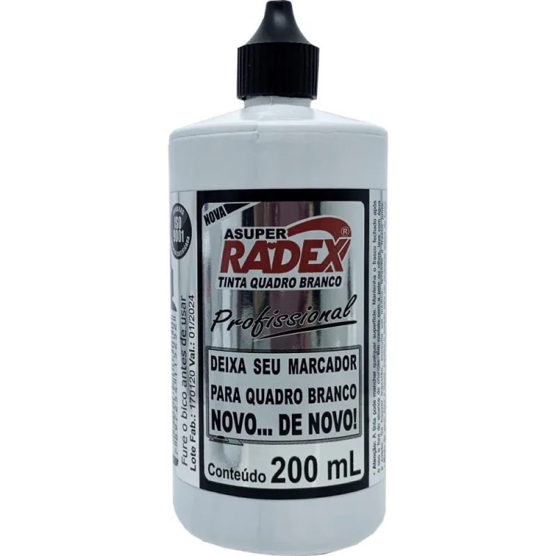 Tinta Marcador Quadro Branco Reabastecedor 200ML Preto - Radex - Artesanato