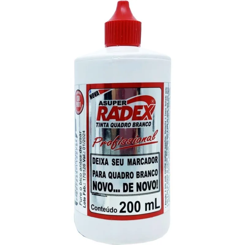 Tinta Marcador Quadro Branco Reabastecedor 200ML Vermelho - Radex - Artesanato