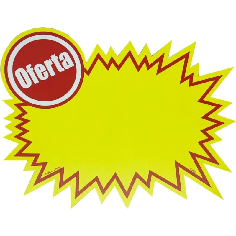 Cartaz para Marcacao SPLASH Oferta Amarelo 12X19CM - Radex - Comércio E Indústria