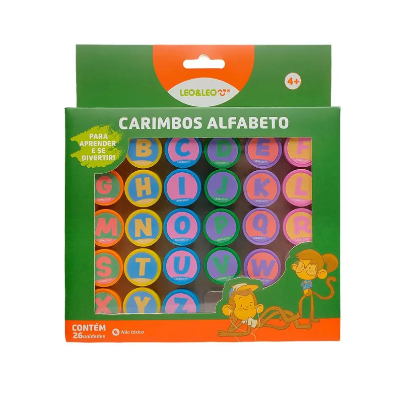 Carimbo Pedagógico Alfabeto 26 Unidades Leonora - LC - Papelaria