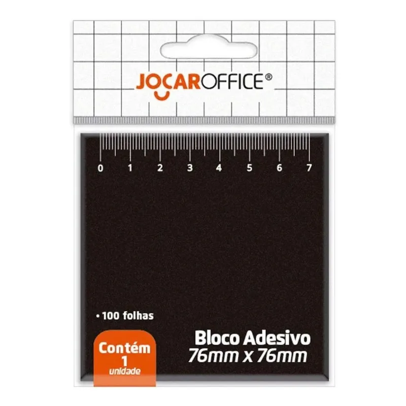 Bloco Adesivo Jocar Office Preto Régua