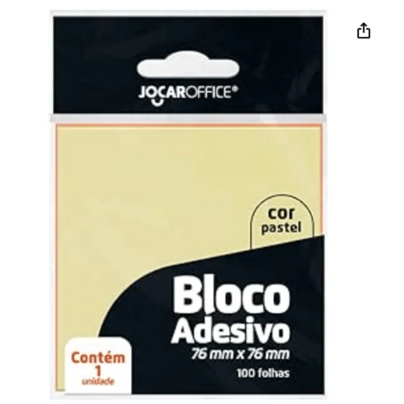 BLOCO ADESIVO AMARELO LEO&LEO PASTEL 76MMX76MM