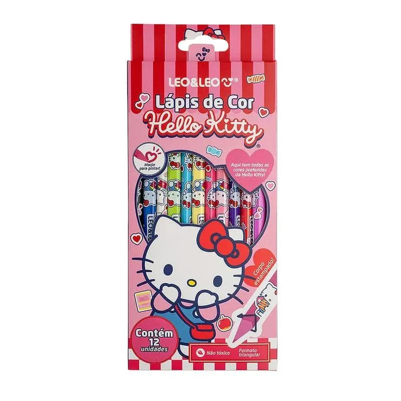 Lápis De Cor 12 Cores Hello Kitty Triangular - LC