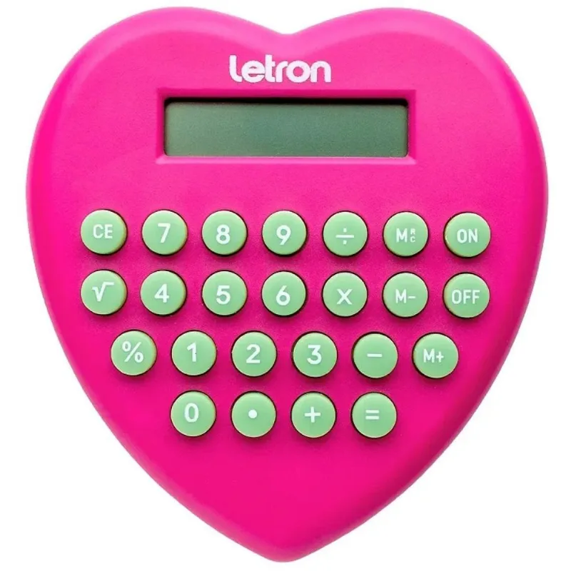 Calculadora Letron 8 Dígitos Coração Rosa (MP)